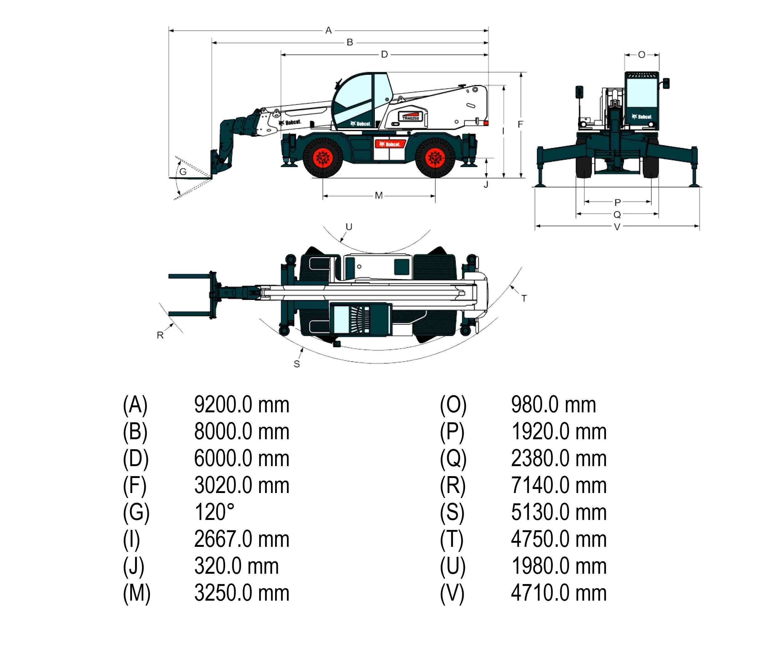 Телескопический погрузчик с поворотной башней Bobcat TR40250