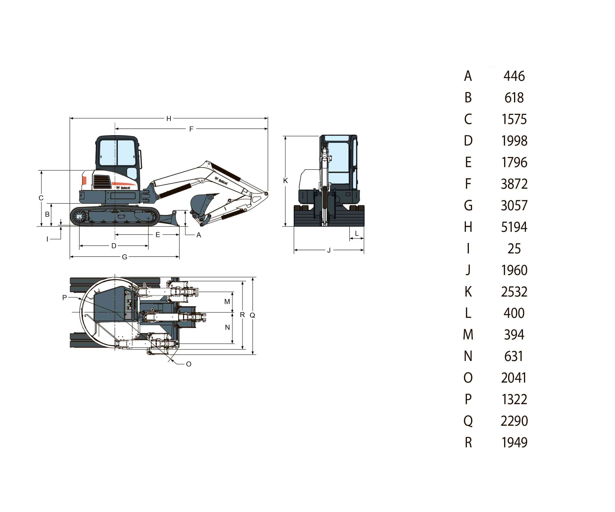 Гусеничный мини-экскаватор Bobcat E55